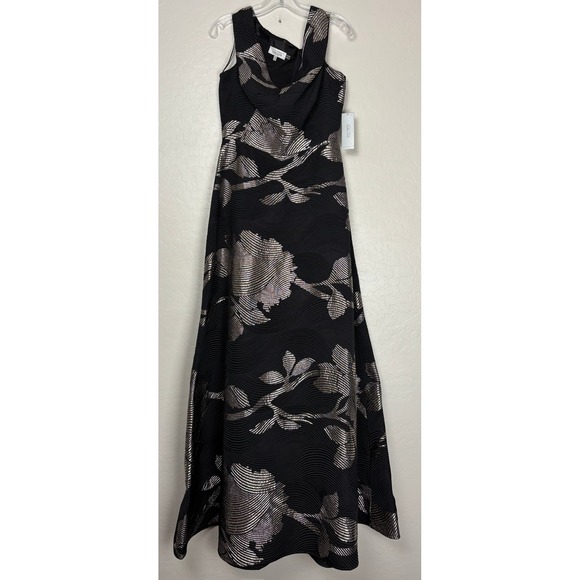 Teri Jon Dresses & Skirts - NEW Rickie Freeman Teri Jon Black Gold Floral Jacquard Gown Dress Size 12 2313